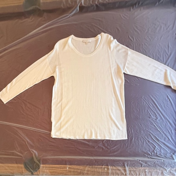 Etcetera by Carlisle Ivory Long Sleeve Lightweight Silk Blend Sweater Size XL - Picture 10 of 11